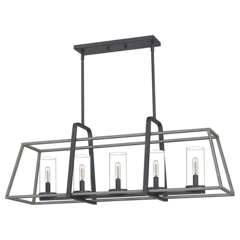 Lincoln - Linear chandelier 5 light distressed iro - QF5277DO