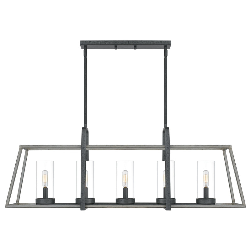 Lincoln - Linear chandelier 5 light distressed iro - QF5277DO