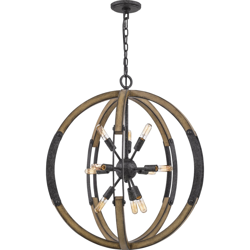 Babaton - Pendant 10 light old black finish - QOP5181OK