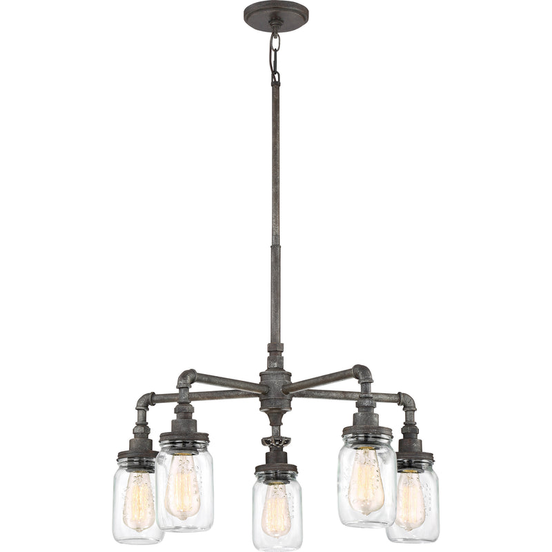 Squire - 5 lgt chandelier rustic  blk - SQR5005RK