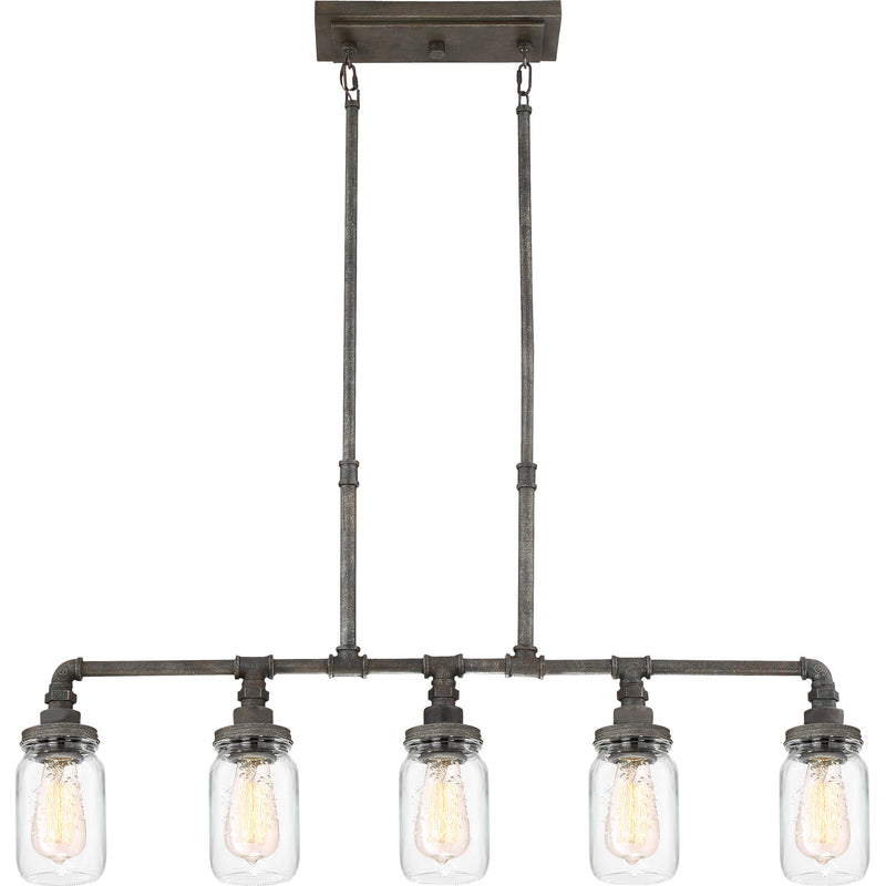 Squire - 5 lgt island rustic blk - SQR538RK