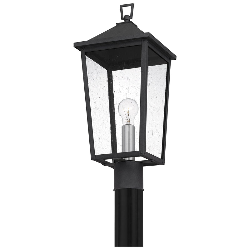 Stoneleigh - Outdoor post 1 light mottled black - STNL9009MB