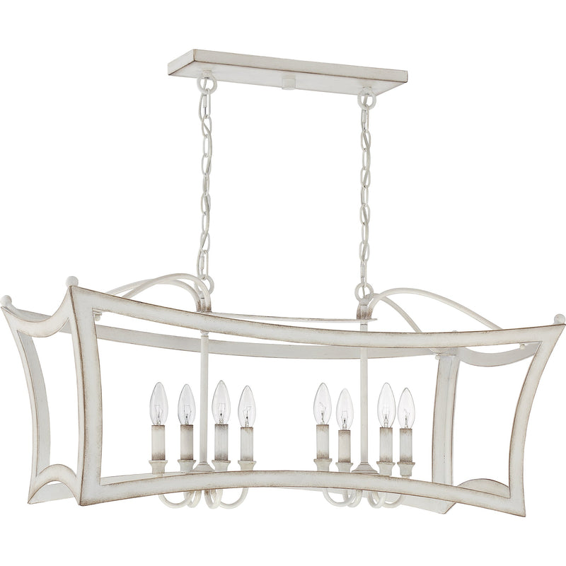 Summerford - Linear chandelier 8 light antique white - SUM836AWH