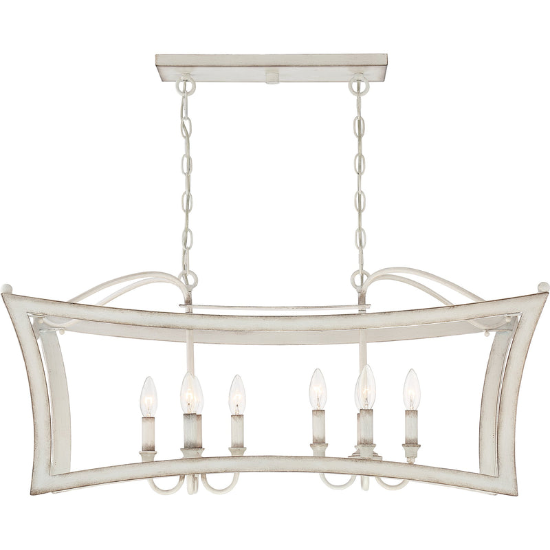 Summerford - Linear chandelier 8 light antique white - SUM836AWH