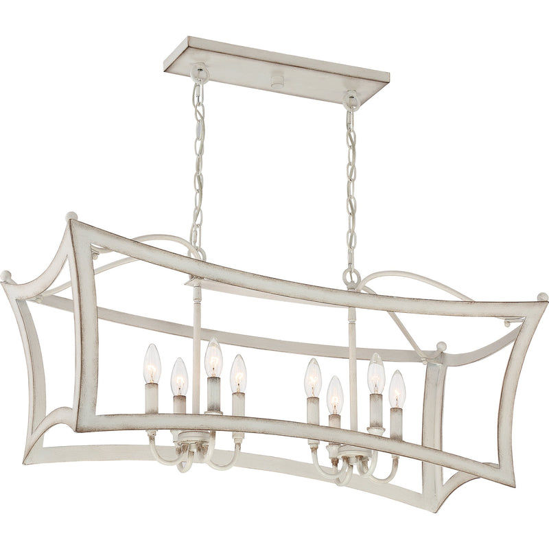 Summerford - Linear chandelier 8 light antique white - SUM836AWH