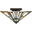 Maybeck - Semi-flush mount tiffany 2 light valiant - TFMK1714VA