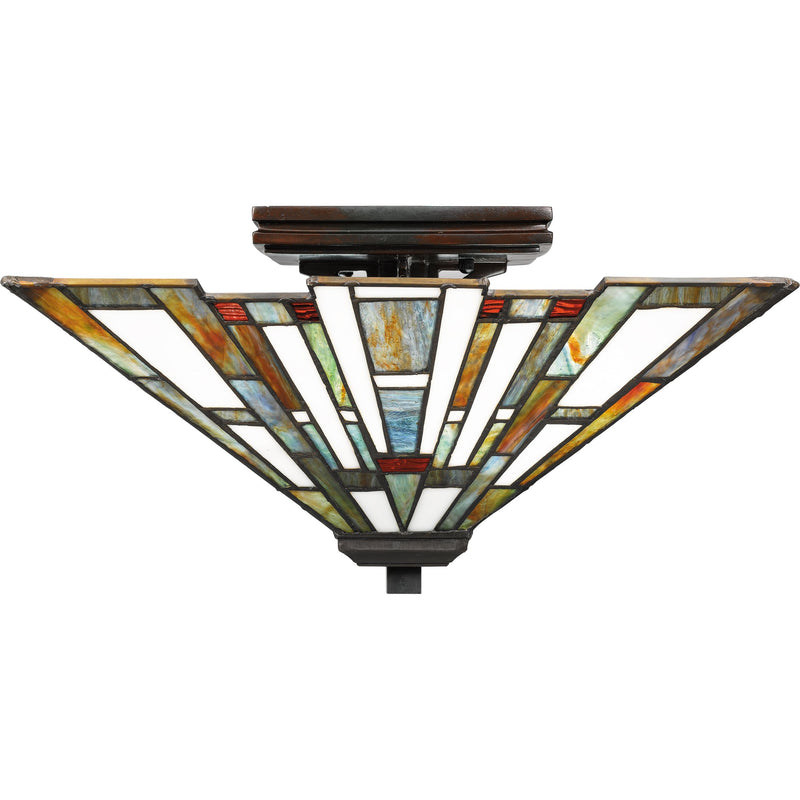 Maybeck - Semi-flush mount tiffany 2 light valiant - TFMK1714VA