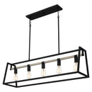 Tippet - Linear chandelier 5 lights matte black - TPT142MBK