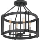 Victor - Semi-flush mount 4 light mottled black - VC1716MB