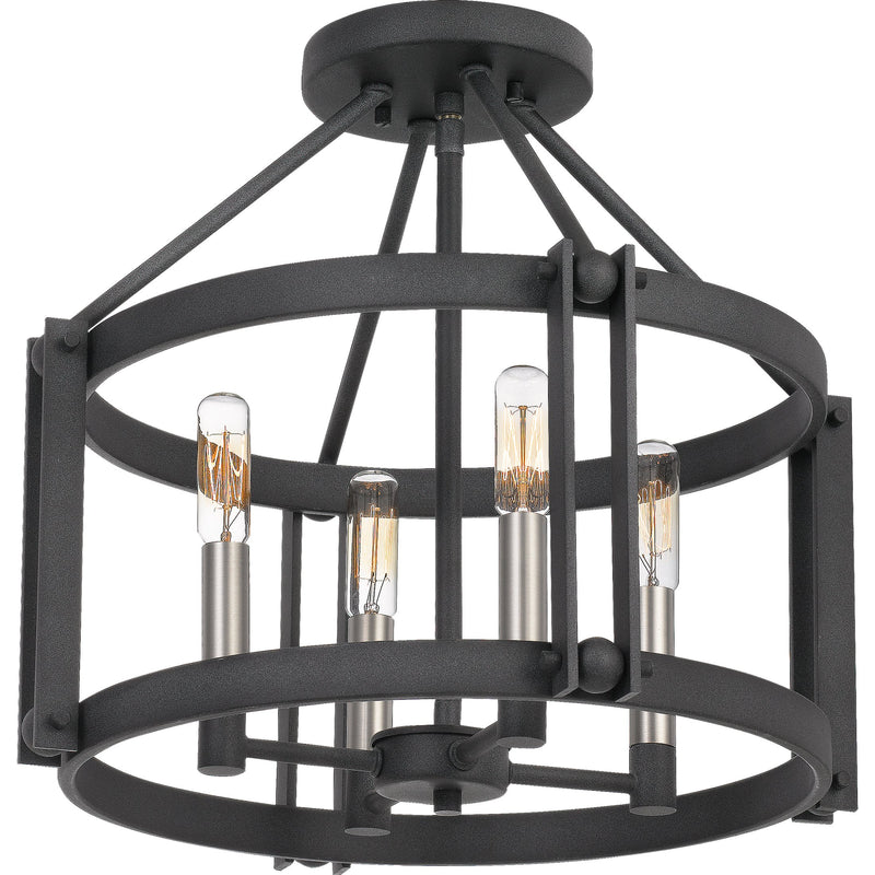 Victor - Semi-flush mount 4 light mottled black - VC1716MB