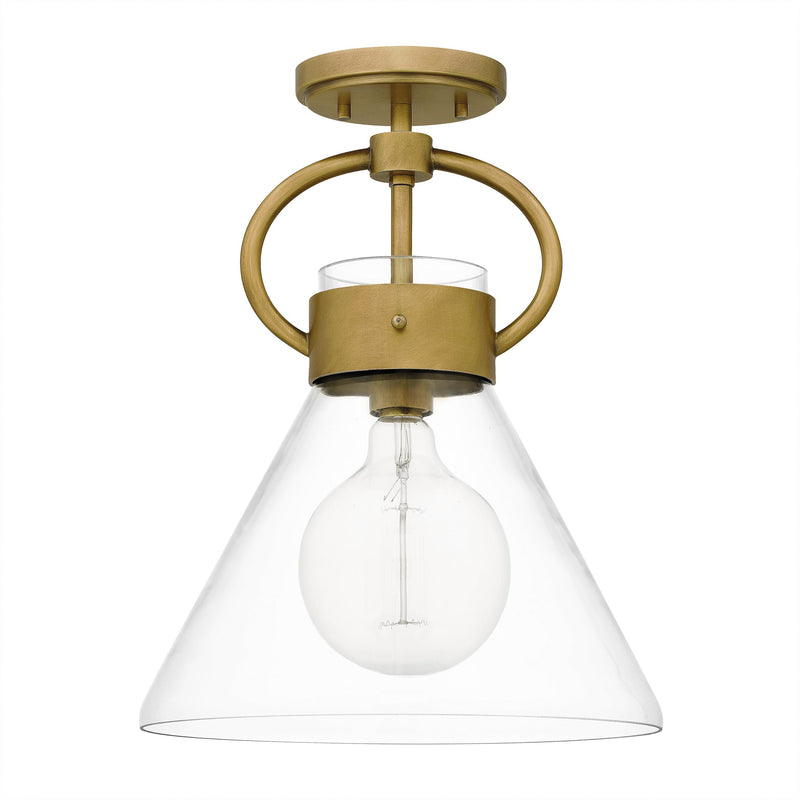 Webster - Semi flush 1 light weathered brass - WBS1712WS