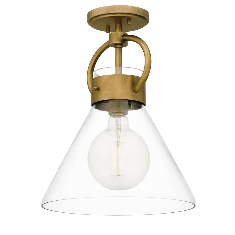 Webster - Semi flush 1 light weathered brass - WBS1712WS