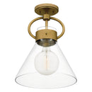Webster - Semi flush 1 light weathered brass - WBS1712WS
