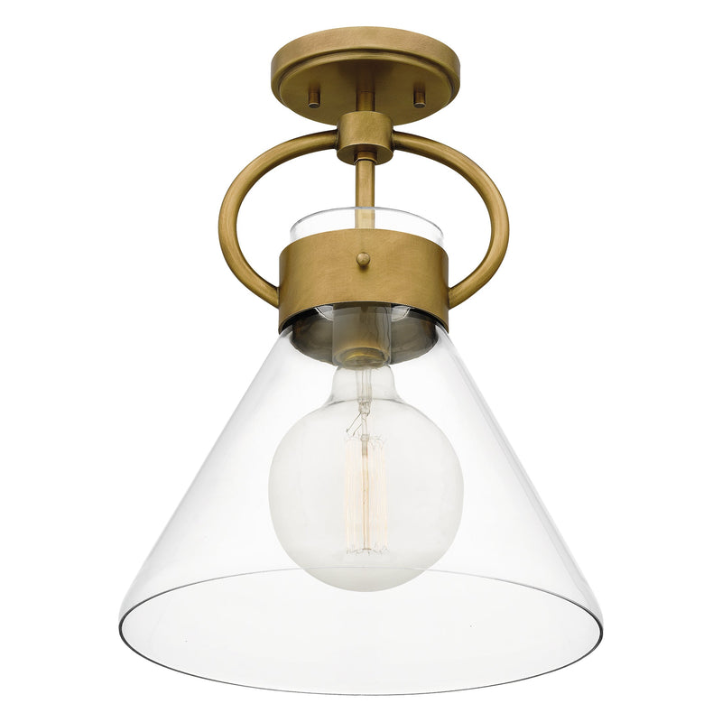 Webster - Semi flush 1 light weathered brass - WBS1712WS