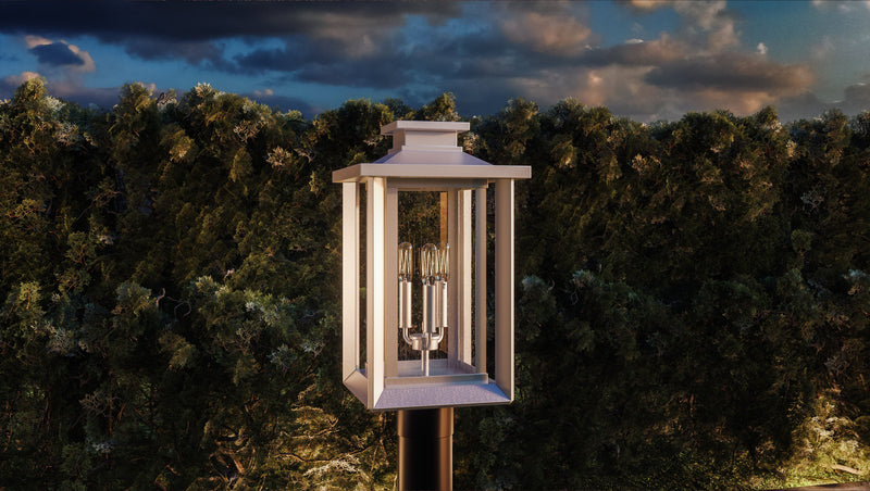 Wakefield - Outdoor post 3 light white lustre - WKF9011W